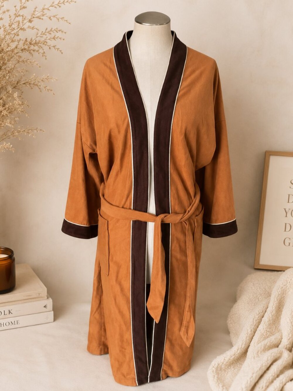 Vintage Kimono Robe Brown One Size Fits All